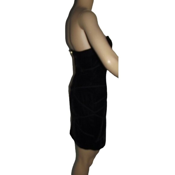 Silence+Noise Dress Womens Size Medium Black Strapless Velvet goth party Y2K - Picture 6 of 10